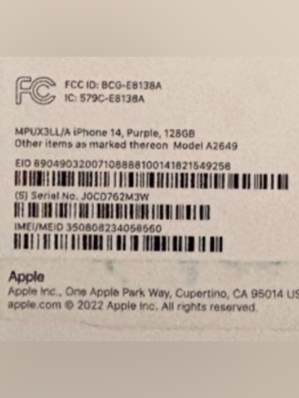 2 Apple iPhone 14’s/Lavender w/Dual Rear Cameras/128GB/GREAT Condition-w/Boxes🤩 - Picture 10 of 10